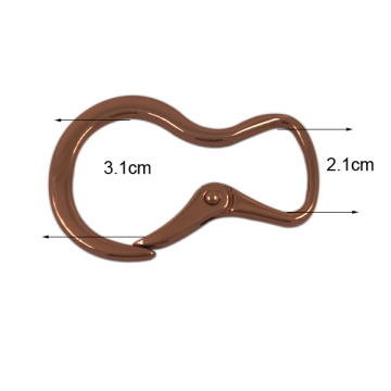 Newest Design 8 Shaped Custom Rose Gold Flat Metal Hook